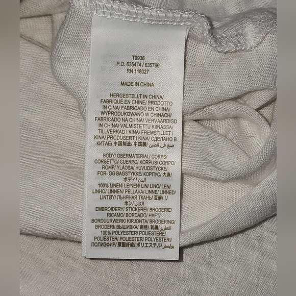 BODEN Crochet Chic Style Linen White T-shirt Sz 12 US Summer Womens - Picture 7 of 7